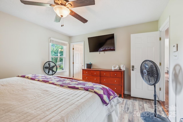 4527 Marshall Ct, Monroe, NC 28110 - bedroom featuring light wood-style flooring and ceiling fan