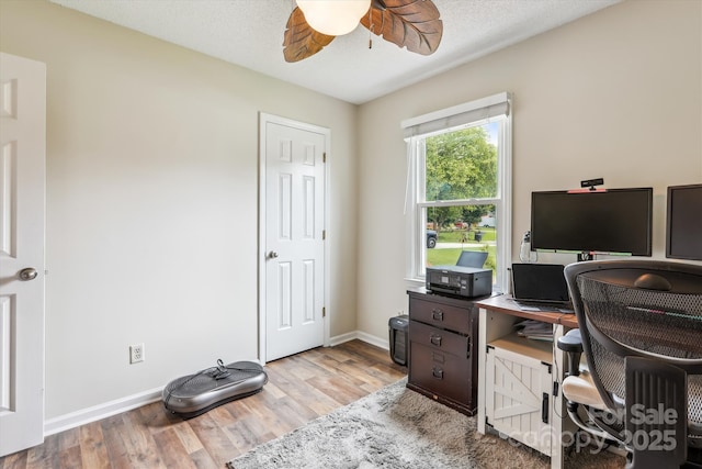 4527 Marshall Ct, Monroe, NC 28110 - office space featuring ceiling fan, wood finished floors, and baseboards