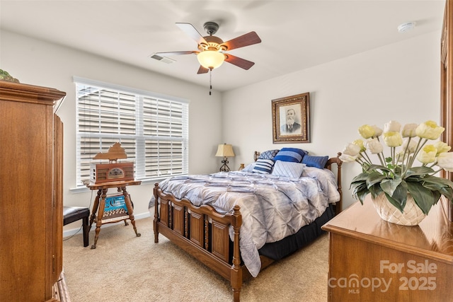 163 Carmen Way, Lancaster, SC 29720 - bedroom featuring light colored carpet, ceiling fan, and baseboards