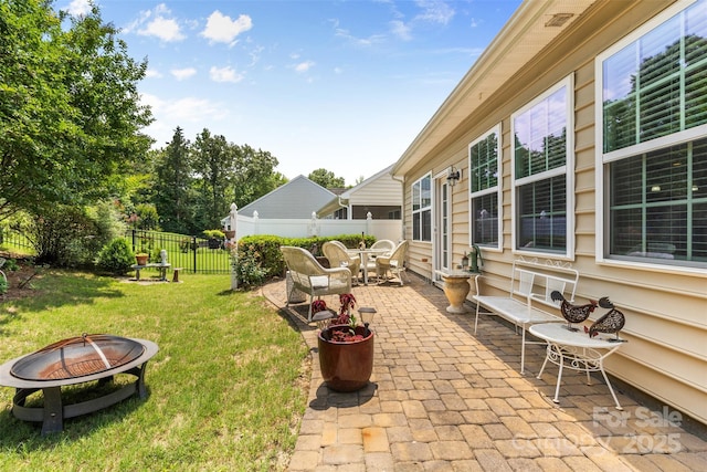 163 Carmen Way, Lancaster, SC 29720 - view of patio / terrace with a fire pit
