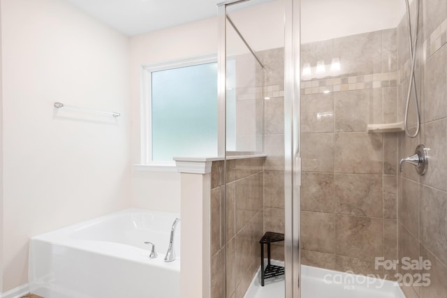14611 Murfield Ct, Charlotte, NC 28278 - bathroom with a stall shower and a bath