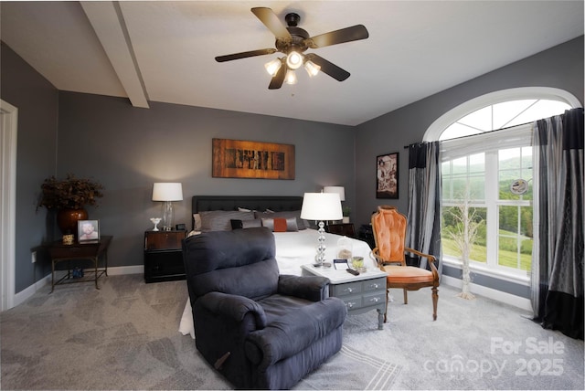 3690 Penland Rd, Spruce Pine, NC 28777 - bedroom featuring carpet, baseboards, multiple windows, and a ceiling fan