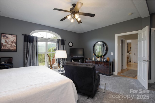 3690 Penland Rd, Spruce Pine, NC 28777 - bedroom featuring carpet floors, a ceiling fan, and baseboards