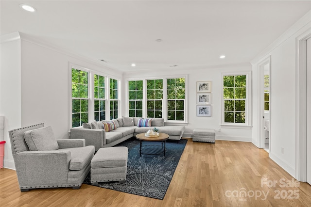6013 Camile Ct, Charlotte, NC 28226 - living room featuring healthy amount of natural light, wood finished floors, recessed lighting, and baseboards