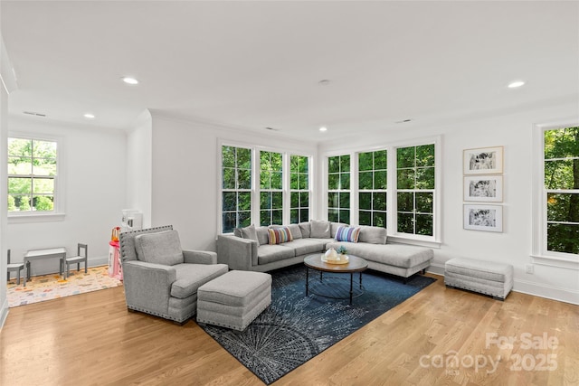6013 Camile Ct, Charlotte, NC 28226 - living room with wood finished floors, baseboards, and recessed lighting