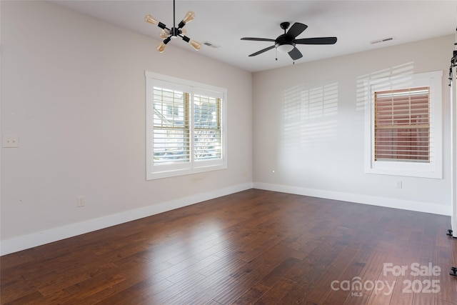 82 Wheeler Rd, Weaverville, NC 28787 - empty room featuring dark wood finished floors, baseboards, and ceiling fan
