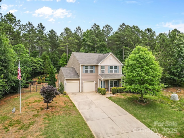 6010 Hawk View Rd, Waxhaw, NC 28173 - traditional-style house with concrete driveway and covered porch