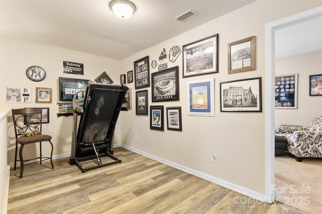 6010 Hawk View Rd, Waxhaw, NC 28173 - home office with light wood-type flooring and baseboards