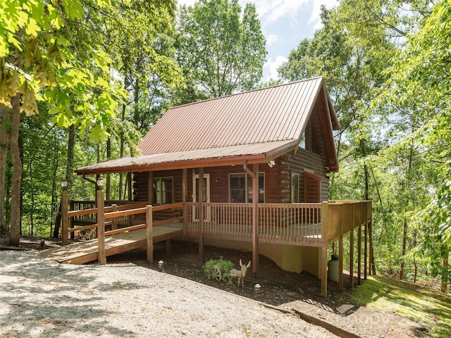 79 Acorn Ln, Rutherfordton, NC 28139 - log-style house with log exterior and metal roof