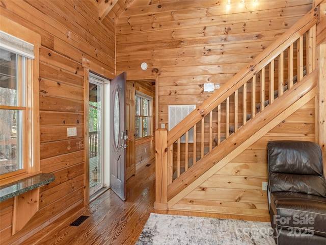 79 Acorn Ln, Rutherfordton, NC 28139 - staircase featuring wood walls and wood finished floors