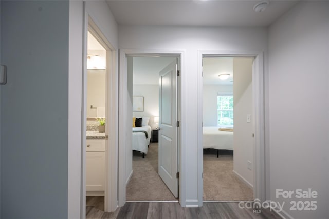 3403 Keith Dr, Charlotte, NC 28269 - hallway with dark wood-type flooring
