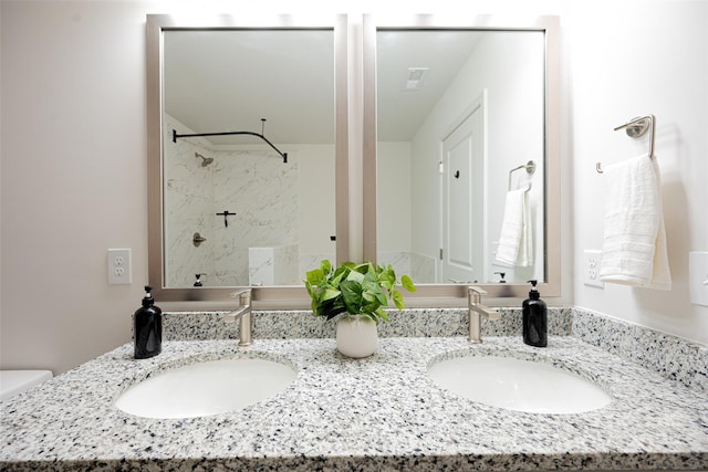 3403 Keith Dr, Charlotte, NC 28269 - full bath with double vanity, a shower, and toilet