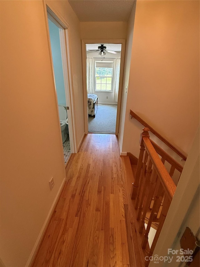 333 Lentz Landing Ln, Nebo, NC 28761 - hall featuring light wood-style floors and an upstairs landing