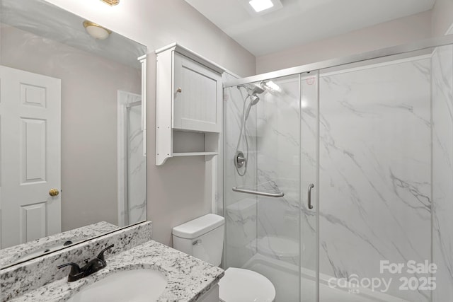 409 W 8th St Unit B, Charlotte, NC 28202 - full bath featuring vanity, a marble finish shower, and toilet
