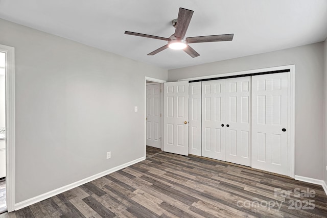 409 W 8th St Unit B, Charlotte, NC 28202 - unfurnished bedroom featuring wood finished floors, baseboards, and a closet
