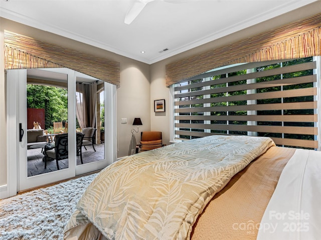 3 Bayonne Trl, Asheville, NC 28804 - bedroom featuring access to outside and crown molding