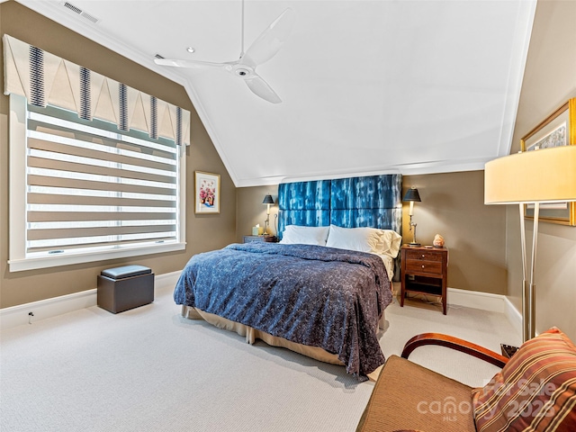 3 Bayonne Trl, Asheville, NC 28804 - bedroom with vaulted ceiling, carpet flooring, baseboards, and ceiling fan