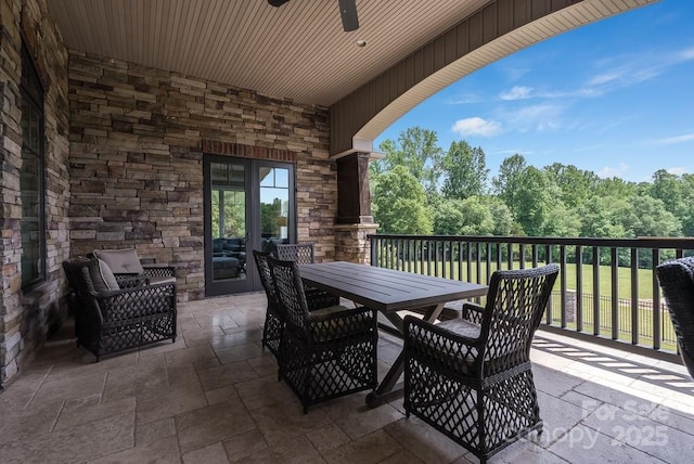 109 Oak Forest Dr, Kings Mountain, NC 28086 - view of patio / terrace featuring outdoor dining space and a ceiling fan