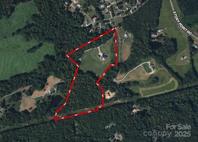 109 Oak Forest Dr, Kings Mountain, NC 28086 - aerial map of property and surrounding area with property parcel outlined