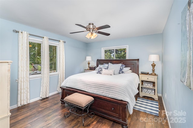 240 China Grove Rd, China Grove, NC 28123 - bedroom featuring wood finished floors, baseboards, and a ceiling fan