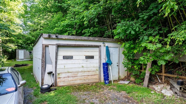 5366 Hayes Waters Rd, Morganton, NC 28655 - garage featuring a shed
