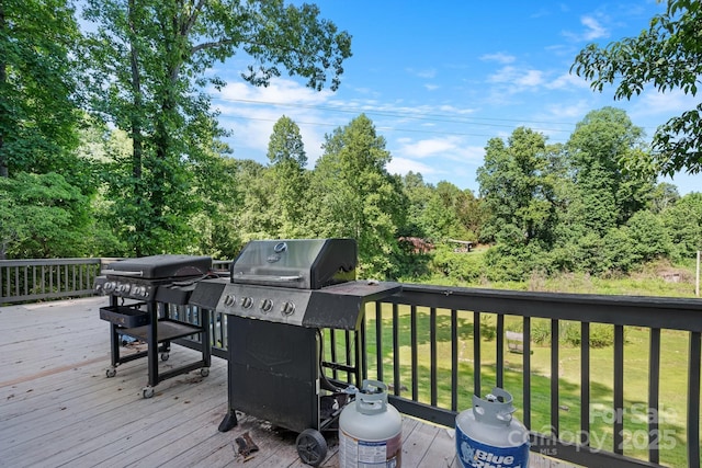 5366 Hayes Waters Rd, Morganton, NC 28655 - wooden terrace featuring a lawn and area for grilling