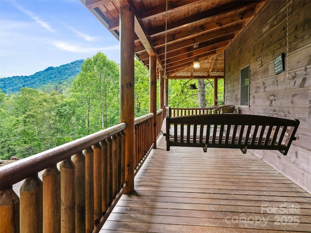 198 Bear Ridge Rd, Bakersville, NC 28705 - deck featuring a mountain view
