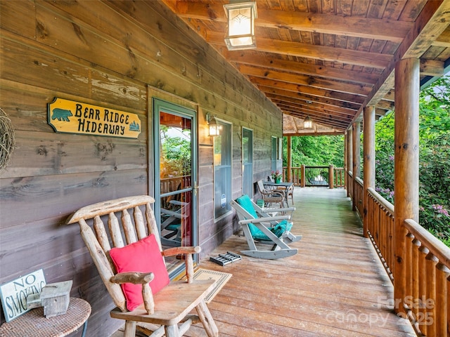 198 Bear Ridge Rd, Bakersville, NC 28705 - view of wooden porch