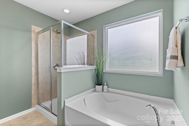 10027 Juniper Trace Dr, Charlotte, NC 28277 - full bath with plenty of natural light, a shower stall, and a bath