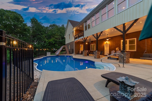 560 Blue Sky Dr, Dallas, NC 28034 - view of pool featuring a water slide and a patio area