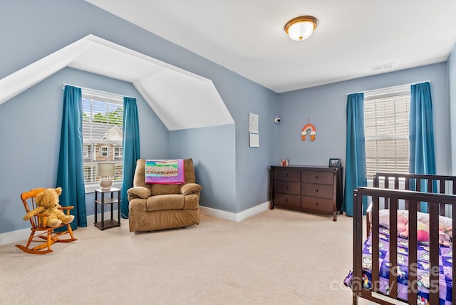 21 Henbit Way, Arden, NC 28704 - bedroom with carpet flooring, vaulted ceiling, and baseboards
