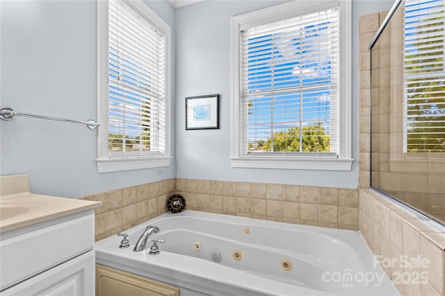 1070 Blueberry Rd, Salisbury, NC 28147 - bathroom featuring a jetted tub and vanity