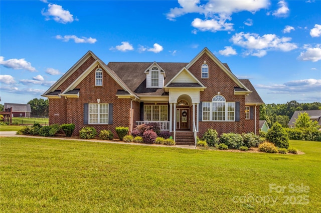 1070 Blueberry Rd, Salisbury, NC 28147 - traditional home featuring brick siding, a front yard, and covered porch