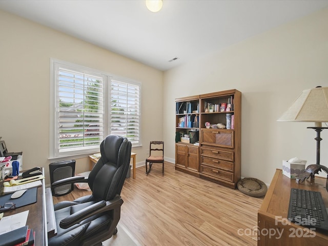 1004 Fairbanks Ct, Indian Trail, NC 28079 - home office with light wood-type flooring and baseboards
