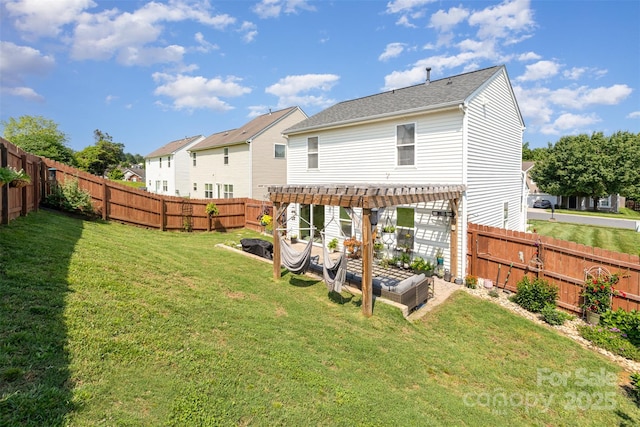2636 Forest Grove Ct, Charlotte, NC 28269 - rear view of house with a pergola and roof with shingles