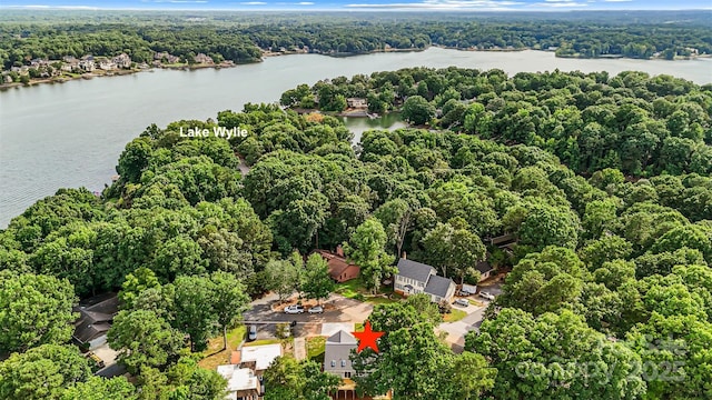 2027 Marquesas Ave, Tega Cay, SC 29708 - aerial view of property and surrounding area with a forest and a nearby body of water