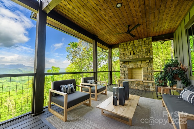 615 Macallan Dr Unit 321, Waynesville, NC 28786 - sunroom / solarium with a ceiling fan and plenty of natural light