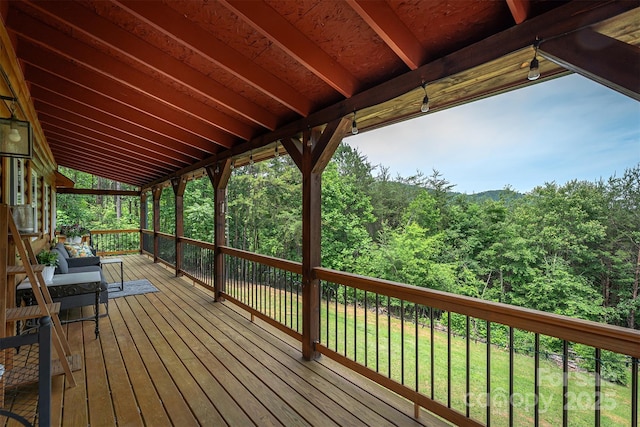 334 Arbra Mountain Way, Bostic, NC 28018 - wooden deck featuring a forest view