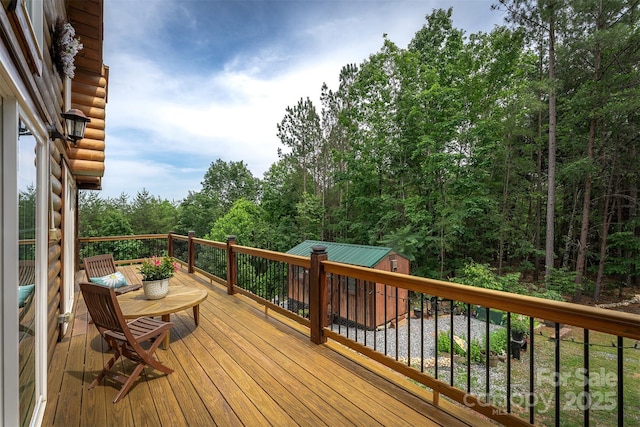 334 Arbra Mountain Way, Bostic, NC 28018 - wooden deck featuring an outbuilding