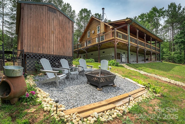 334 Arbra Mountain Way, Bostic, NC 28018 - view of patio with a fire pit and a deck