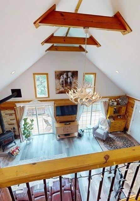 334 Arbra Mountain Way, Bostic, NC 28018 - detailed view of a wood stove and wood finished floors