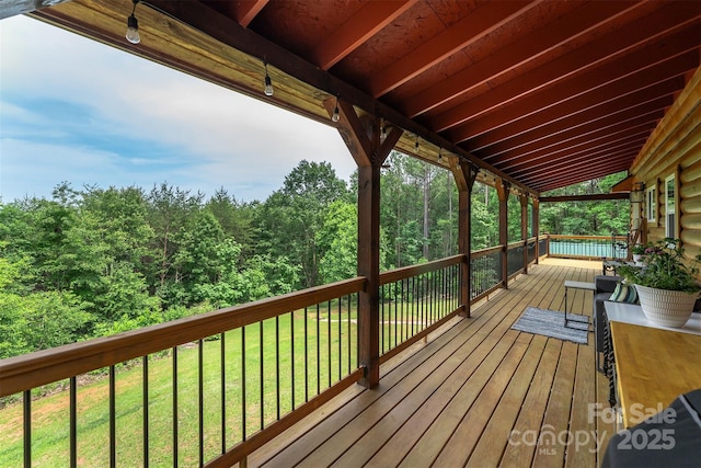 334 Arbra Mountain Way, Bostic, NC 28018 - deck with a lawn and a forest view