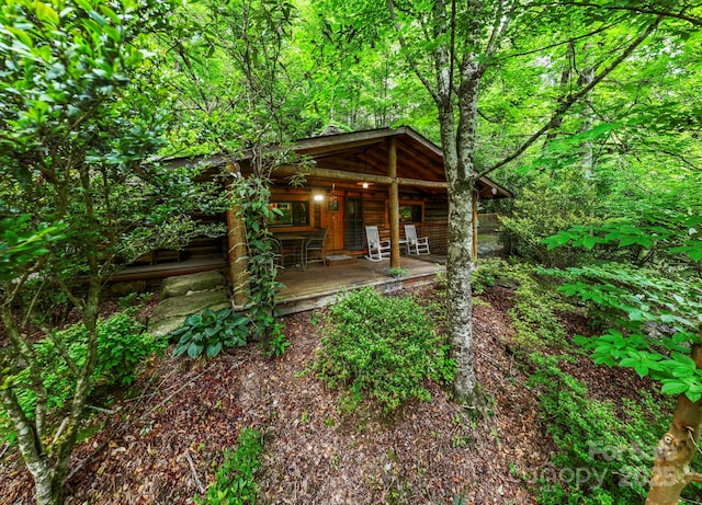 3739 Pickens Hwy, Rosman, NC 28772 - view of outbuilding featuring covered porch and a forest view