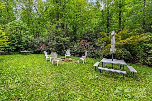 3739 Pickens Hwy, Rosman, NC 28772 - view of grassy yard with a wooded view