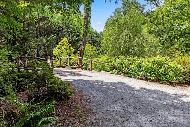 3739 Pickens Hwy, Rosman, NC 28772 - view of yard featuring a gate and a forest view