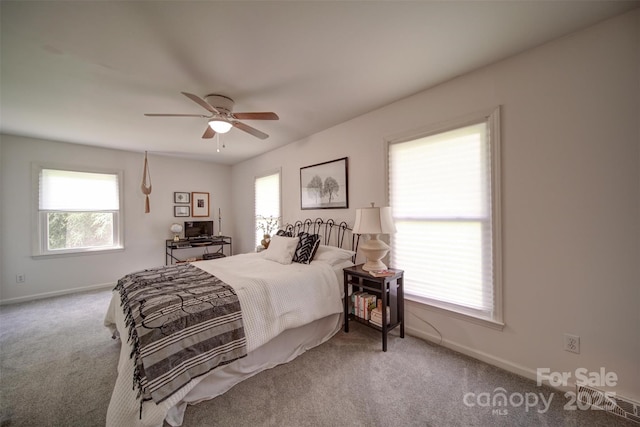 801 Witmore Rd, Wingate, NC 28174 - bedroom featuring carpet flooring, baseboards, and a ceiling fan