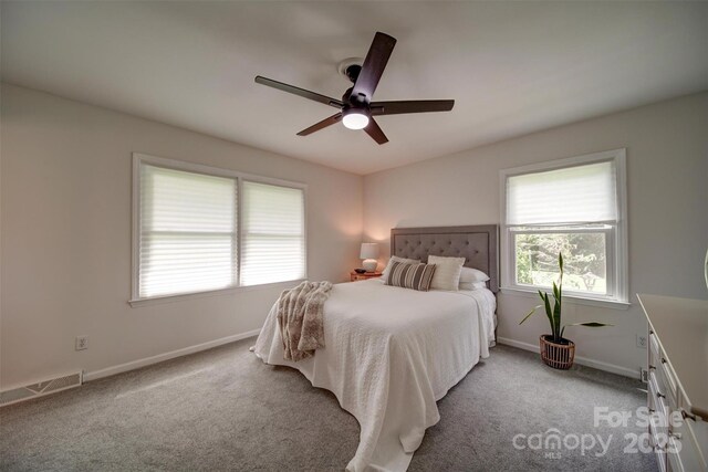 801 Witmore Rd, Wingate, NC 28174 - bedroom featuring carpet, baseboards, and ceiling fan