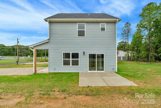 103 Churchill Dr, Kings Mountain, NC 28086 - back of property featuring a patio and a lawn