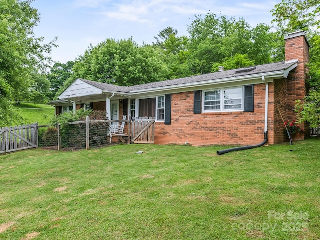 86 Hawk Haven Cv, Waynesville, NC 28786 - ranch-style house with a chimney, brick siding, and a gate