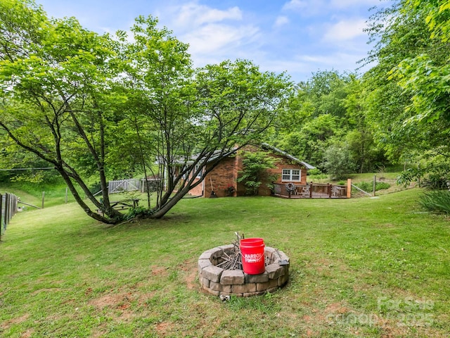 86 Hawk Haven Cv, Waynesville, NC 28786 - view of grassy yard with a deck